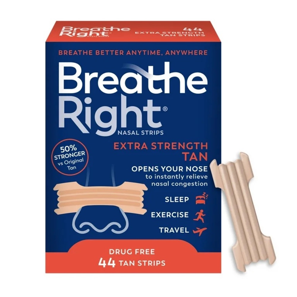 Breathe Right Extra Strength Tan 44 Ct Nasal Strips NWT
